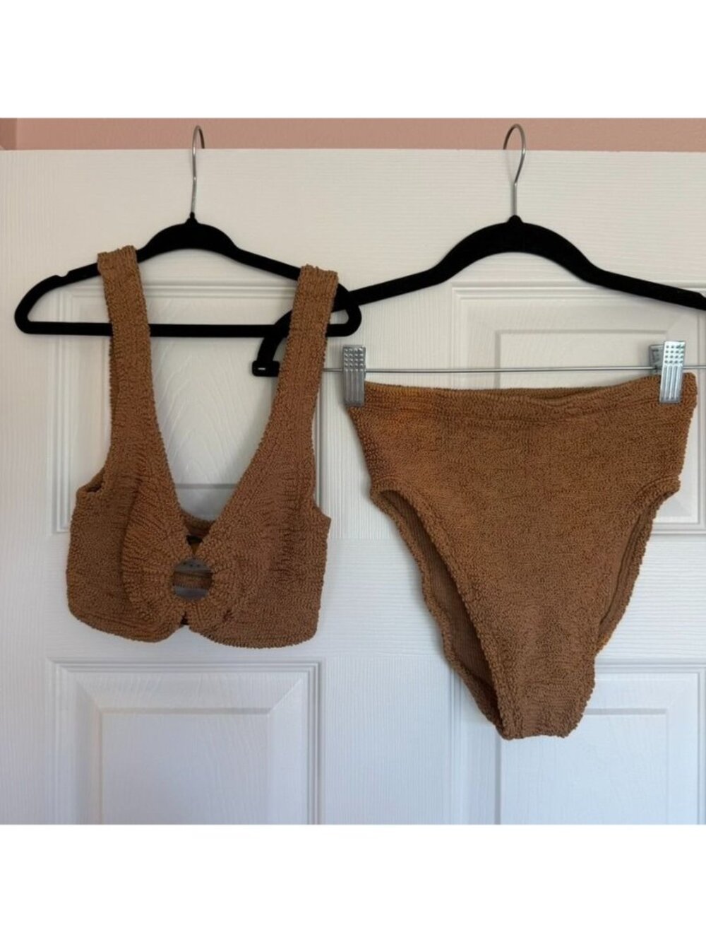 Hunza G Crinkle Brown 2PC Bikini One Size